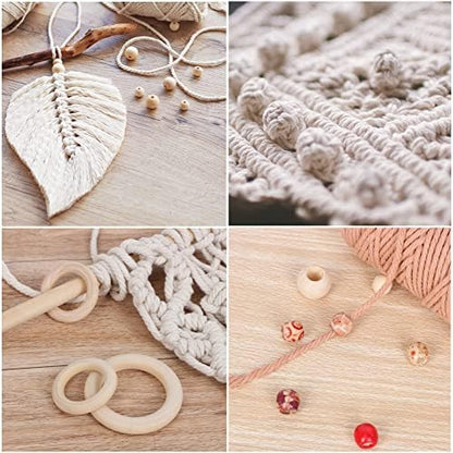 UHAPEER Macrame Kits for Adults Beginners with 656 Feet 3 mm Cotton Cord - Image 5