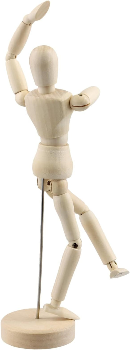 PINGEUI 8 Pack 8 Inch Wooden Artists Model, Wooden Art Figure Model with Stand, Movable Wooden Manikin for Artists, Sketching