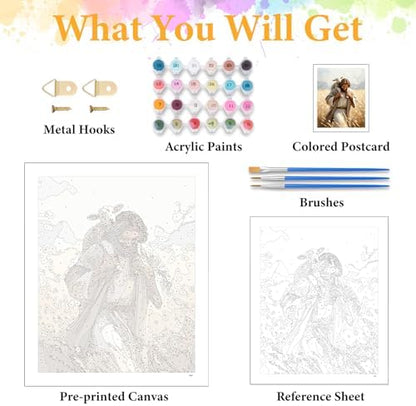 Okarina Paint by Numbers Kit for Adults, Jesus & Lamb Design, 16x20 Inch - Image 5