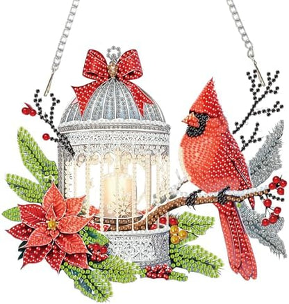Auremi Christmas Diamond Art Pendant Kits,5D Cardinal Diamond Art Diamond Painting Hanging Kits,DIY Special Shaped Diamonds Painting Suncatcher Pendant Kit for Adults for Gift Wall Home Decor by Unknown