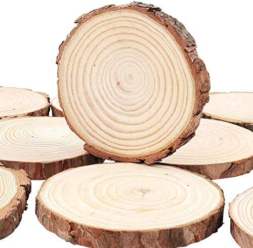 William Craft Unfinished Natural Wood Slices with Bark - 30 Pcs 3.5-4 inch Craft Wood kit Circles Crafts Christmas Ornaments DIY Crafts with Bark for Crafts Rustic Wedding Decoration - Image 2