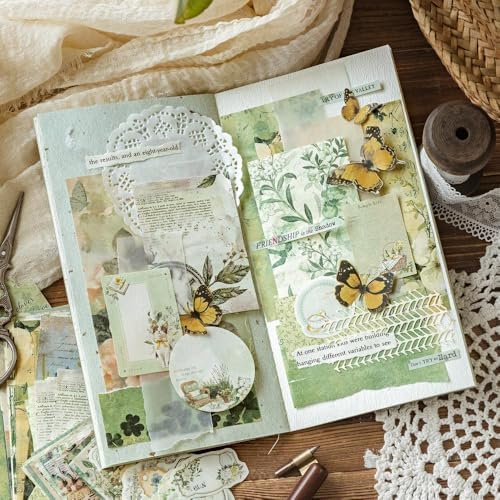 Diuhofart 400Pcs Vintage Scrapbook Supplies Kit, Scrapbook Paper and Journaling Stickers Set, 4Pack Scrap Booking Kit for Junk Journals, Bujo, Collage, Card Making, DIY Crafts Arts - Image 4