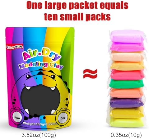 ifergoo 100g Black Air Dry Clay, 3.5oz DIY Creative Modeling Clay for Kids - Image 5