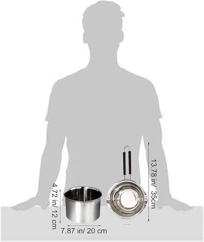 Stainless Steel Double Boiler Melting Pot with Heat Resistant Handle, Large Capacity Chocolate Melting Pot for Butter Candy Butter Cheese, Candle Making (1200/2200ML)