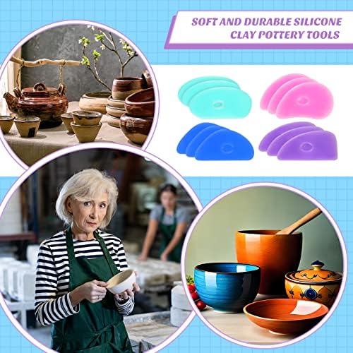 Sherr 12 Pcs Pottery Ribs Rubber Clay Tool, Stylish Style, Vivid Color - Image 3