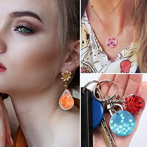 WILLBOND 67 Pieces Resin Keychain Molds Silicone with Hole, 5 Shapes - Image 7
