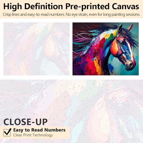 TUMOVO Horse Paint by Numbers Kit for Adults Beginner - Image 3