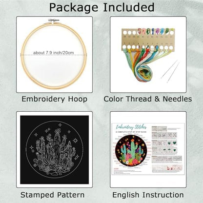 Louise Maelys Cactus Embroidery Kit, Cross Stitch Kit for Beginner Adults - Image 2