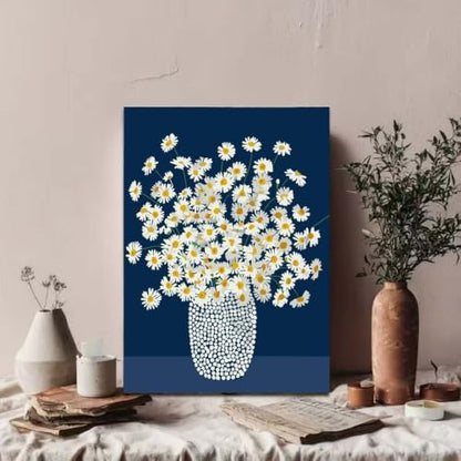 White Chrysanthemum Paint By Numbers Kit for Adults,Home Decor 16x20In - Image 5