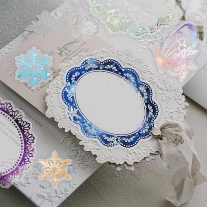 130 Pcs Pastel Fade-Resistant Lace Scrapbook Stickers - Vintage Colorful Butterfly Feather Embellishments, Waterproof Reusable DIY Decor for Journal Wedding Photo Album Craft Gift Seasonal Projects - Image 6