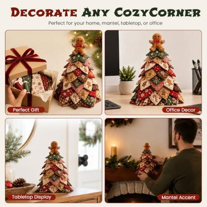 Daily Partner DIY Quilted Fabric Christmas Tree Kit, Arts and Crafts for Adults, (Gingerbread Man) - Image 7