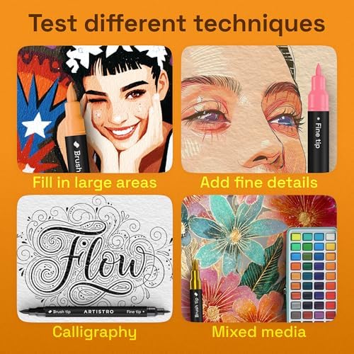 ARTISTRO 36 Dual-Tip Acrylic Paint Marker Pens for Drawing - Image 5