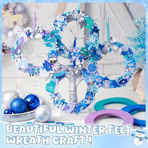 Moucuny 620/600 Pcs Christmas Winter Wreath Crafts, Polar, Bright - Image 6