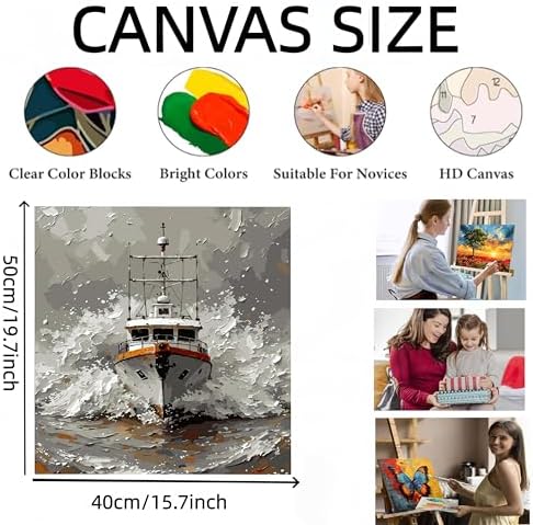 GXGLLPZBY Ship Painting by Numbers Kit for Adults Beginner,15.7X19.7 Inch - Image 6