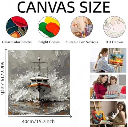 GXGLLPZBY Ship Painting by Numbers Kit for Adults Beginner,15.7X19.7 Inch - Image 6