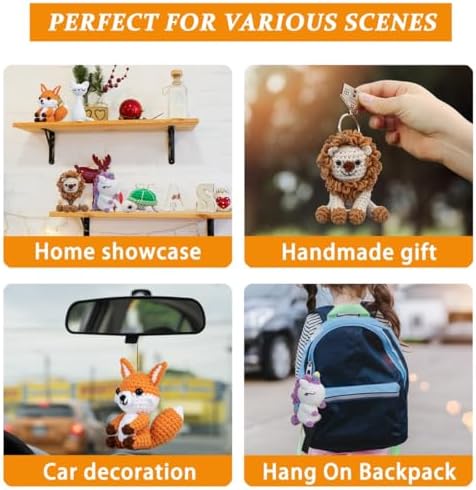 KIECIK Crochet Knitting Kit for Beginners – 6 PCS Crochet Animal Kit - Image 5