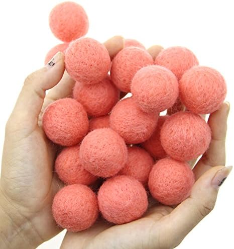 Zasy 30mm Needle Wool Felt Balls Foam Filled Wool Felt Pom Pom Home Decor DIY (Peach) - Image 4