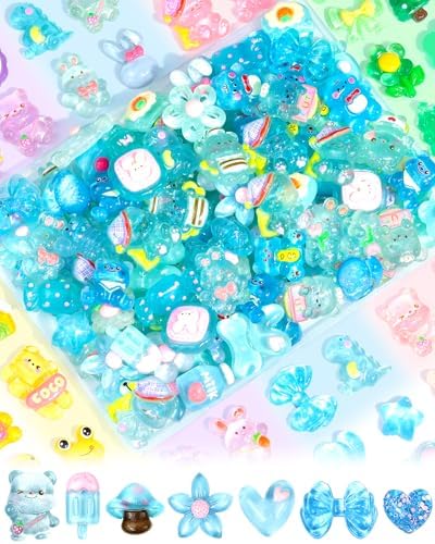 FIVEIZERO 100PCS Cute Slime Charms, Kawaii Flatback Resin Charms by FIVEIZERO