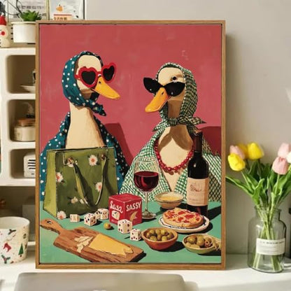 Party Duck Paint by Numbers Kit for Adults Framed Canvas, Frameworkless - Image 2