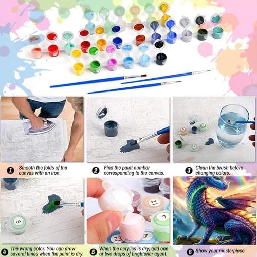 Arttoplus Dragon Paint by Numbers Kit for Adults Beginner 16x20 inch - Image 6