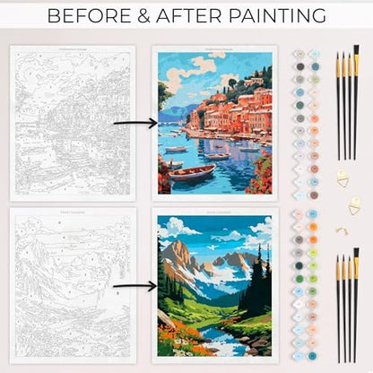 Beautiful Paint By Number Kit for Adults - Painting Set with 2 Canvases - Image 6