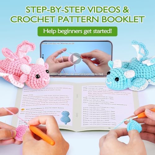 Crochetta Beginner Crochet Kit with Step-by-Step Video Tutorials, Learn to Crochet for Adults & Kids, Knitting Craft Supplies, Hanging Plants Home Decor (40%+ Yarn) - Image 2