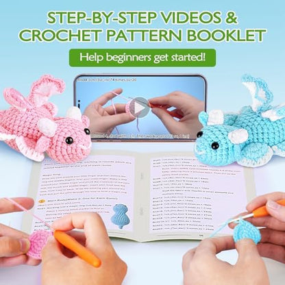 Crochetta Beginner Crochet Kit with Step-by-Step Video Tutorials, Learn to Crochet for Adults & Kids, Knitting Craft Supplies, Hanging Plants Home Decor (40%+ Yarn) - Image 2
