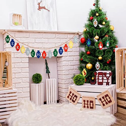 Queekay 50 Pcs Unfinished Wood Christmas Light Bulb Ornaments, Multi Colors - Image 6