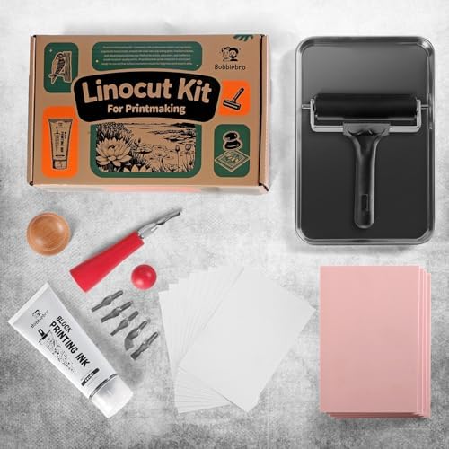 Bobblebro Linocut Kit for Printmaking, Stamp Making Kit with Carving Tools - Image 5