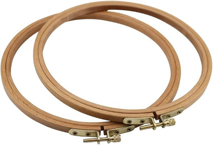 2 Pack 7 Inch Embroidery Hoop, Guofa 18CM Beech Wood Cross Stitch Hoops, Decorative Hanging Embroidery Frame for Needlepoint Sewing Project
