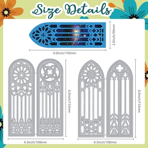 Retro Glamorous Gothic Windows Cutting Dies Making Die Cut Carbon Steel Die Cuts Stencils Blessing Card Scrapbooking Embossing Template Dies for Birthday Greeting Card Album Decor - Image 2