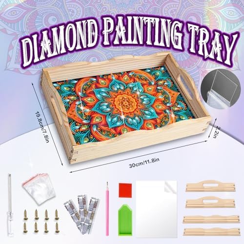 EWJRNSF Diamond Art Kits for Adults Wooden Serving Trays with Handles - Image 2