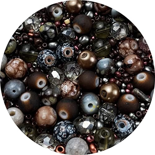 Assorted Glass Resin Beads Multi Size Colors Smooth Cracked Gravel Millet Spacer Beads for Bracelets Necklace Earring DIY Jewelry Making Craft(Deep Amber Series) by ChooseBeadsChooseHonkoolly