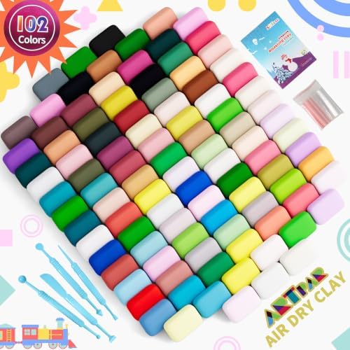 ARTPAR Air Dry Clay 102 Colors,Modeling Magic Clay for Kids Bulk Craft Kit - Image 2