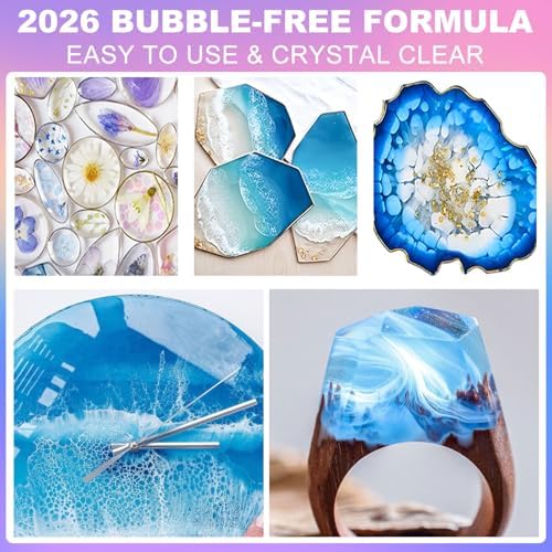 Pnente Crystal Clear Epoxy Resin Kit 16oz No Yellowing No Bubbles Resin Art - Image 2