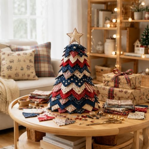 DIY Quilted Christmas Tree Kit, 3D Padded Fabric Sewing Craft Set (Ghost) - Image 3