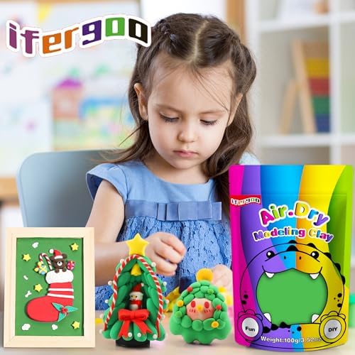 ifergoo 100g Green Air Dry Clay, 3.5oz DIY Creative Modeling Clay for Kids - Image 6