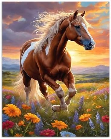 Alptiny Running Horse Paint by Numbers Kit for Adults Beginner, 16x20 Inch by Unknown