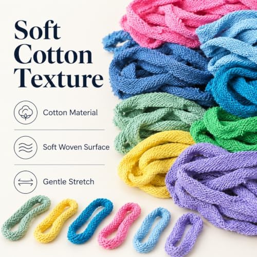 daheypong 300pcs Cotton Weaving Loops for 7-Inch Loom, 8 Macaron Colors - Image 3