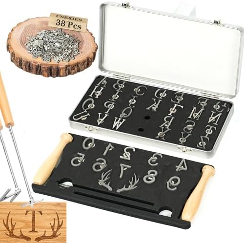 38Pcs Mini 1" Branding Irons, Alphabet & Number Set, A-Z & 0-9 by Unknown