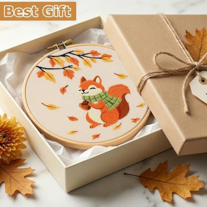 Louise Maelys Autumn Squirrel Embroidery Kit for Beginners Adults - Image 5