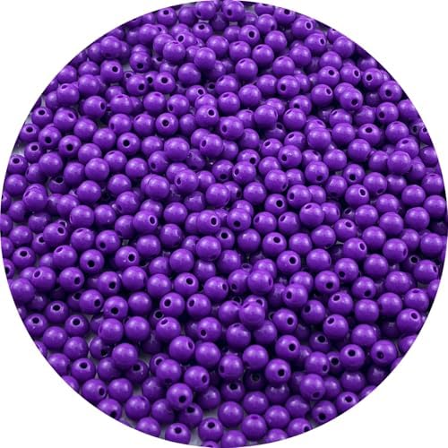 700pcs Acrylic Round Beads for Crafts 6mm Resin Candy Color Spacer Beads with Hole for Jewelry Making Sewing Crafts Decoration Necklaces Bracelets Earrings Supplies(Dark Purple) by Unknown