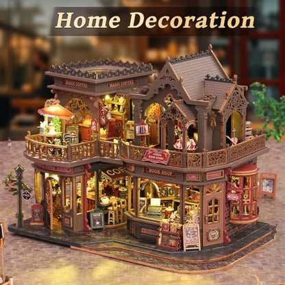 2026 New Dollhouse Kit, DIY Miniature House Kit w/LED for Adults, Bookstore - Image 6