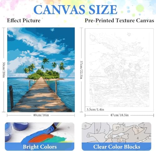 ZRIZQ Landscape Paint by Numbers Kit for Adults Beginner,Scenery,16x20 - Image 2