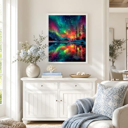 NXIKYO Aurora Paint by Numbers Kit for Adults Beginner, Starry Sky Adult Paint by Number Kits on Canvas, DIY Acrylic Oil Easy Painting by Numbers for Home Wall Decor 16 X 20 inch (Without Frame) - Image 4