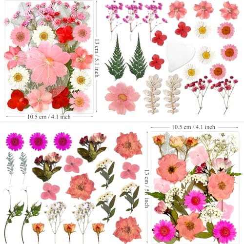 MIKIYA 90Pcs Pink Dried Pressed Flowers for Resin Molds, Assorted Real Natural Bulk Dry Floral Leaves for DIY Art Crafts, Epoxy Jewelry, Candle, Soap Making, Nails Decors Gifts - Image 5