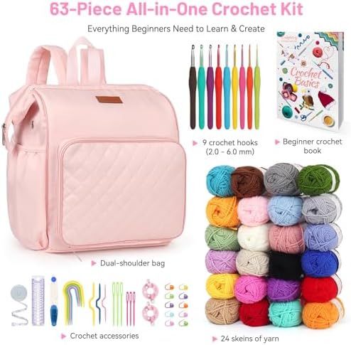 Coopay All-in-One Crochet Kit for Beginners Adults Kids-Ideal Crochet Gift - Image 3