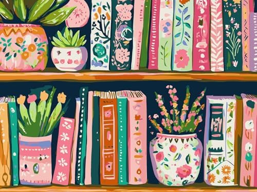 Book Flower Paint by Numbers Kit On Canvas for Adults Beginners 12x16In by BYGFHLYW