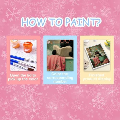 HITO Cat Paint by Numbers Kit for Adults 16x20 Inch Frameless - Image 7