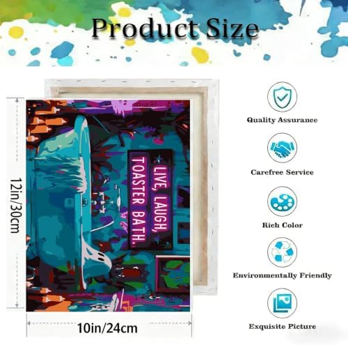 Halloween Paint by Numbers Kit for Adults,Ghost Paint by Number With Frame - Image 3